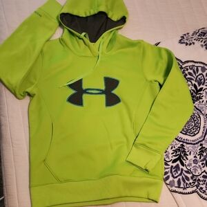 UA storm-Under Armour Neon Green Hoodie with Blue Outliningva Grey Logo
